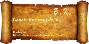 Basch Krisztián névjegykártya
